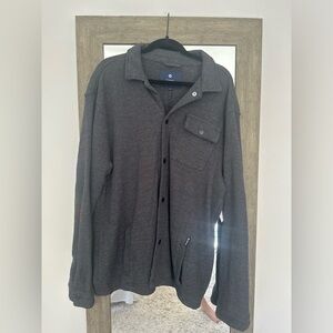 Ben Sherman waffle knit, lightweight shirt/jacket in charcoal heather, size XL.